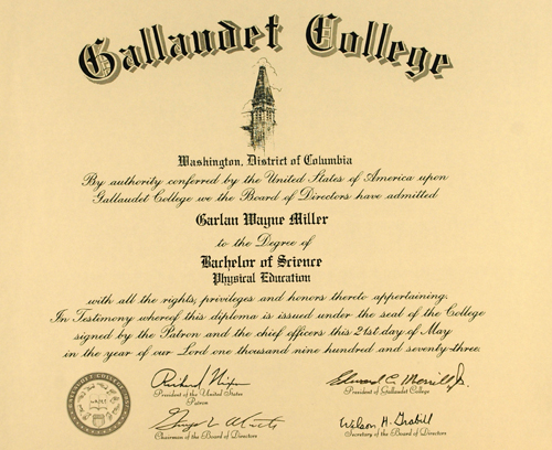 Garlan Miller Diploma