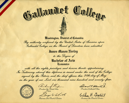 James Mason Neeley Diploma