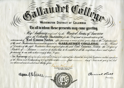 Earl Cameron Norton Diploma