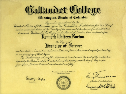 Kenneth Walters Norton Diploma