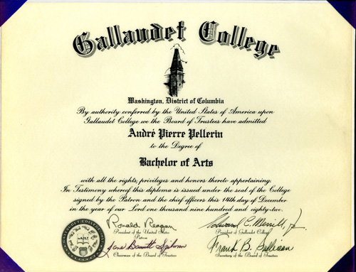 André Pierre Pellerin Diploma