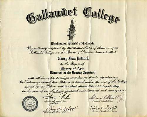 Nancy Jean Pollock Diploma