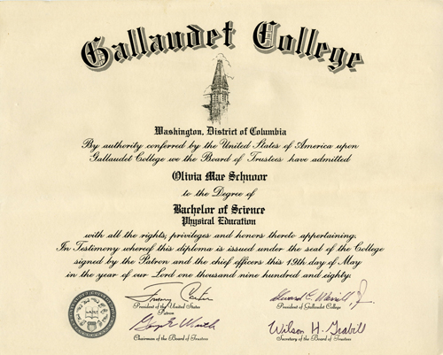 Olivia Mae Schnoor Diploma