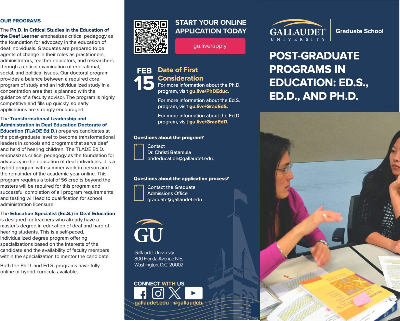 Graduate Programs - Graduate School | Gallaudet University