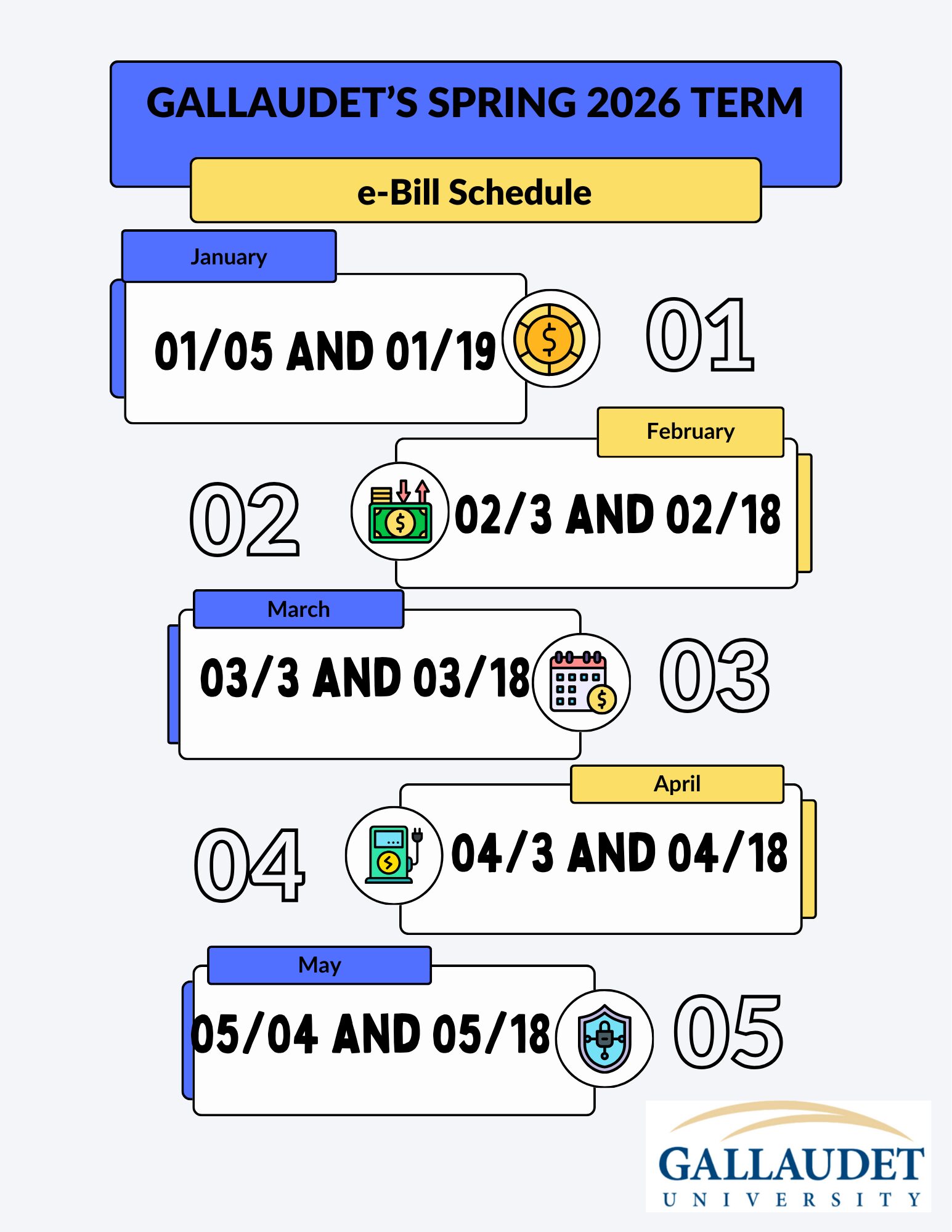 Spring 2026 e-Bill Schedule