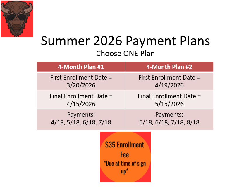 Summer 2026 Payment Plans